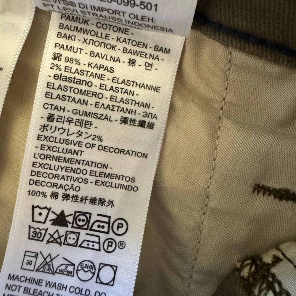Levi’s XXCHINO RELAXED TAPER PANTS-SZ 38/30 Waist 20” Inseam 28.5”